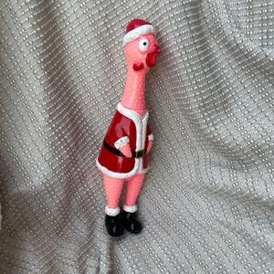Festive Pink Rubber Chicken Toy